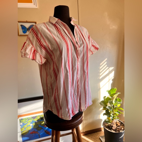 Madewell size medium striped button Down - Picture 1 of 7